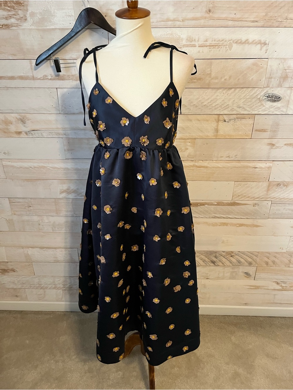NWT Anthropologie size 4 Calysta midi dress with tie straps - Picture 4 of 11